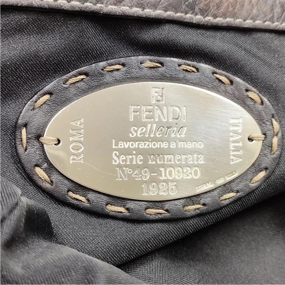 Fendi Selleria Black Studded Tote Bag